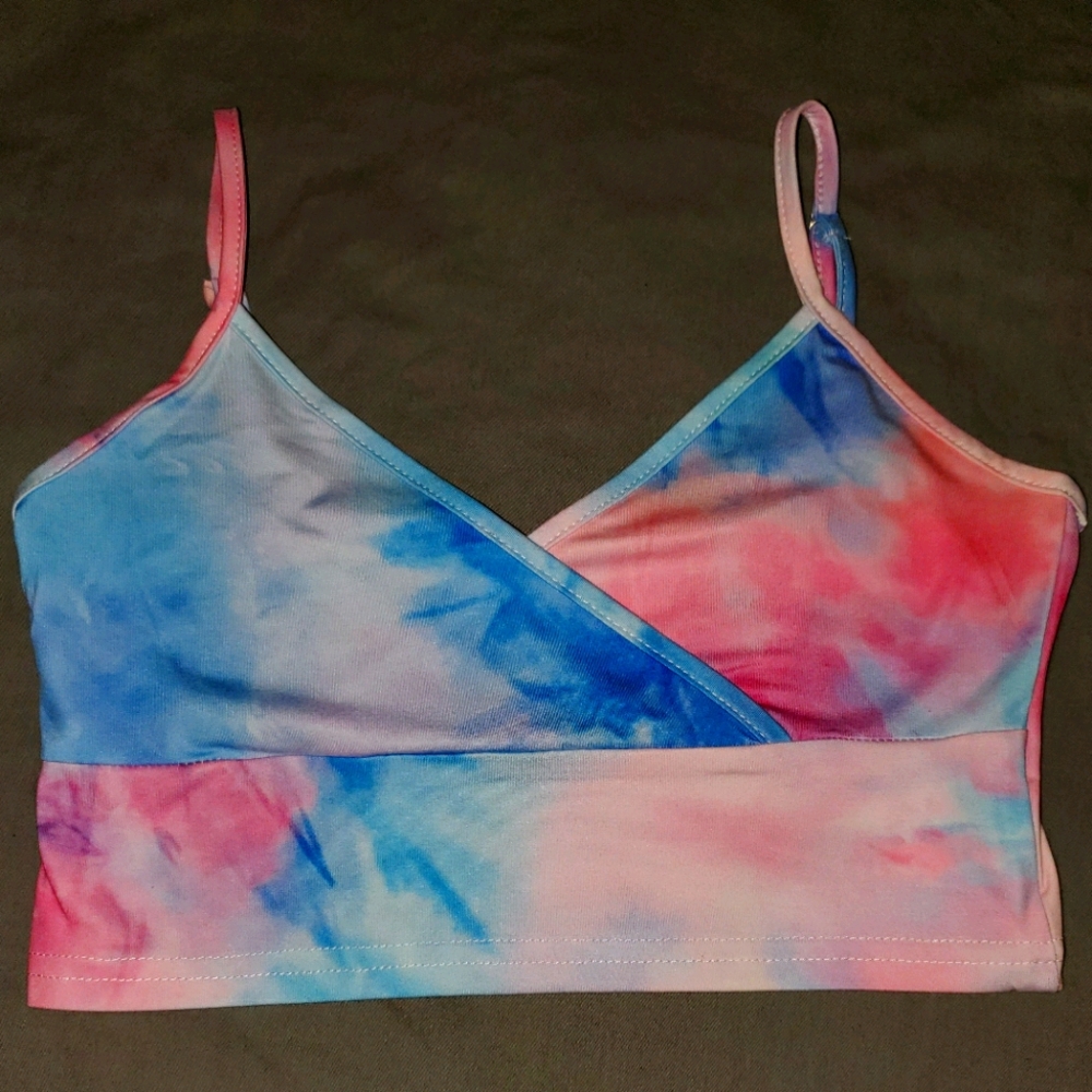 SHEIN Tye Dye Crop Top Tank Top